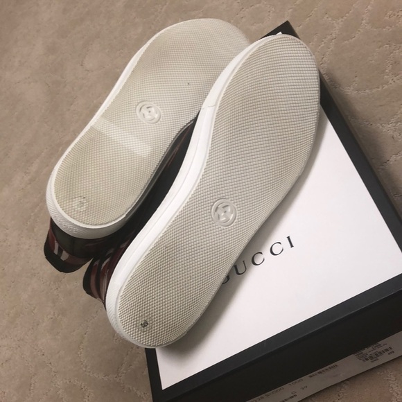 GUCCI Snake Embroidered Leather Hi-Top Sneakers 39 - Picture 7 of 7